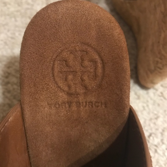TORY BURCH brown suede w beads wedge sandals - Picture 6 of 7
